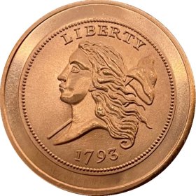 1793 Half Cent (Patrick Mint) 1/2 oz .999 Pure Copper Round