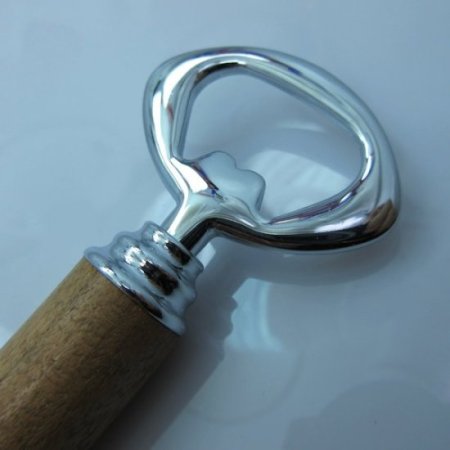 (image for) Hand Turned 2-In-1 Bottle Opener and Wine Corkscrew (East Indian Rosewood) Chrome