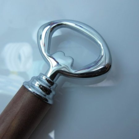 (image for) Hand Turned 2-In-1 Bottle Opener and Wine Corkscrew (Red Heart) Chrome
