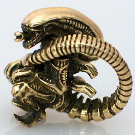 (image for) Alien with Tail Bead in Brass by Russki Designs