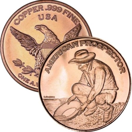 (image for) American Prospector 1 oz .999 Pure Copper Round