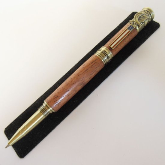 (image for) American Patriot Rollerball Pen in (Spanish Cedar) Antique Brass