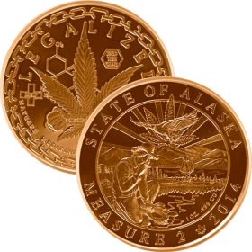 Alaska (Legalized Cannabis Series) 1 oz .999 Pure Copper Round