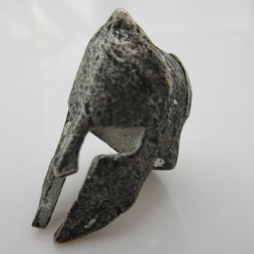 Spartan Helmet Bead in Pewter by Marco Magallona