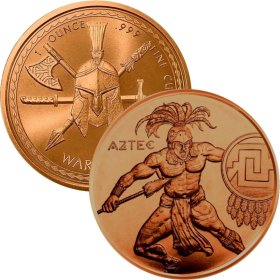 The Aztec #2 (Warrior Series) 1 oz .999 Pure Copper Round 