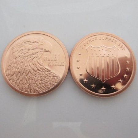 (image for) The Bald Eagle 1 oz .999 Pure Copper Round