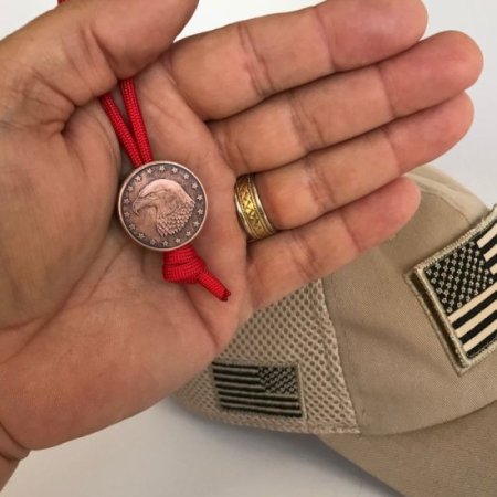 (image for) Bald Eagle Design In Copper (Black Patina) Stainless Steel Core Lanyard Bead By Barter Wear 