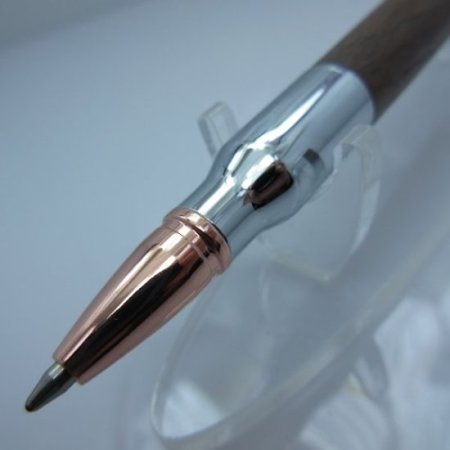 (image for) 30 Caliber Bolt Action Bullet Pen in (Black Walnut) Chrome/Rose Gold