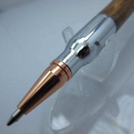 (image for) 30 Caliber Bolt Action Bullet Pen in (Chechen) Chrome/Rose Gold