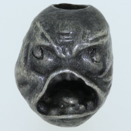 (image for) Rage Face Bead in Pewter by Marco Magallona