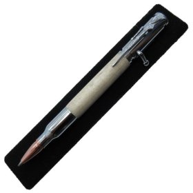 30 Caliber Bolt Action Bullet Pen in (White Oak) Chrome/Rose Gold