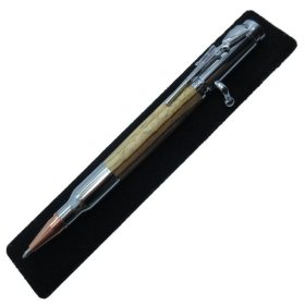 30 Caliber Bolt Action Bullet Pen in (Zebrawood) Chrome/Rose Gold