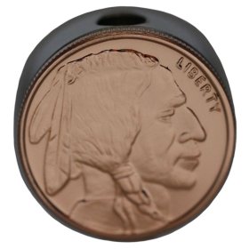 Buffalo Nickel Design (Polished Copper) Stainless Steel Core Lanyard Bead By Barter Wear 