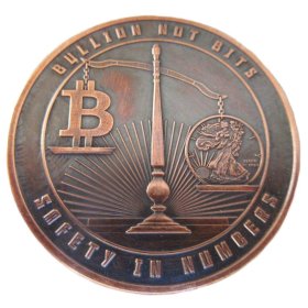 Bullion Not Bits 1 oz .999 Pure Copper Round (Black Patina)