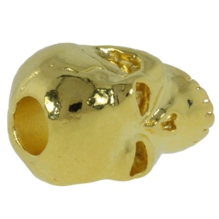 (image for) Classic Skull Bead in 18K Gold Finish by Schmuckatelli Co.