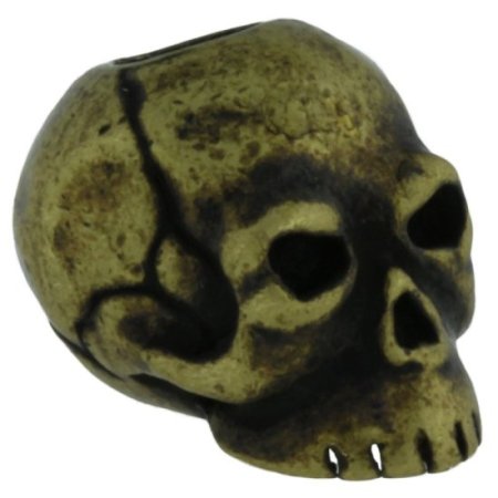 (image for) Classic Skull Bead in Roman Brass Oxide Finish by Schmuckatelli Co.