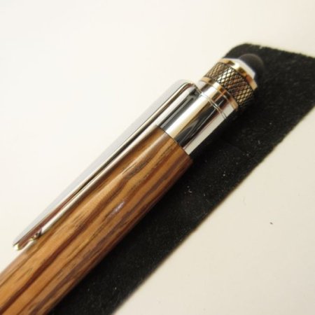 (image for) Cortona Stylus Twist Pen in (Zebrawood) Chrome/24K Gold