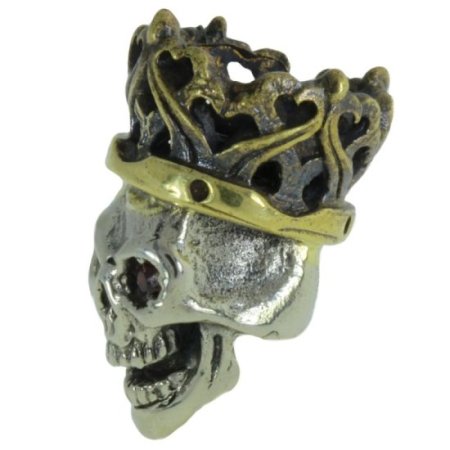 (image for) Cursed King in Brass/White Brass w/Red Garnet Eye (Black Patina Crown) by Covenant Everyday Gear