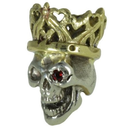 (image for) Cursed King in Brass/White Brass w/Red Garnet Eye (Polished Crown) by Covenant Everyday Gear