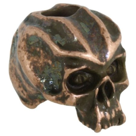 (image for) Cyber Skull Bead in Roman Copper Oxide Finish by Schmuckatelli Co.