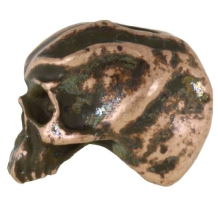 (image for) Cyber Skull Bead in Roman Copper Oxide Finish by Schmuckatelli Co.