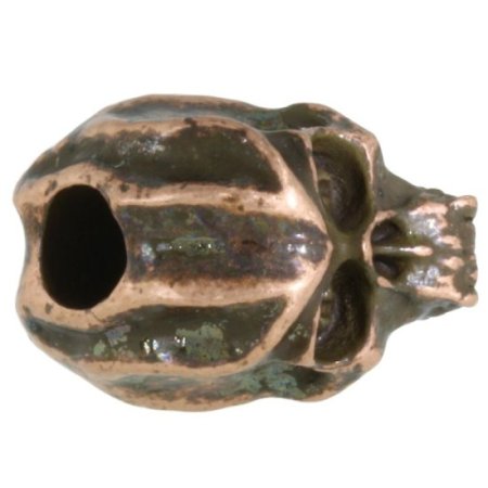 (image for) Cyber Skull Bead in Roman Copper Oxide Finish by Schmuckatelli Co.