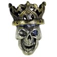 (image for) Cursed King in Brass/White Brass w/Black Onyx Eye (Black Patina Crown) by Covenant Everyday Gear