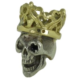 Cursed King in Brass/White Brass w/Black Onyx Eye (Polished Crown) by Covenant Everyday Gear