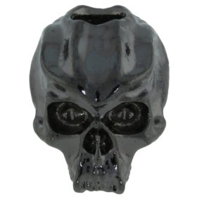 Cyber Skull Bead in Hematite Finish by Schmuckatelli Co.