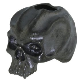 Cyber Skull Bead in Hematite Matte Finish by Schmuckatelli Co.