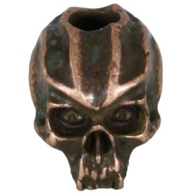 Cyber Skull Bead in Roman Copper Oxide Finish by Schmuckatelli Co.