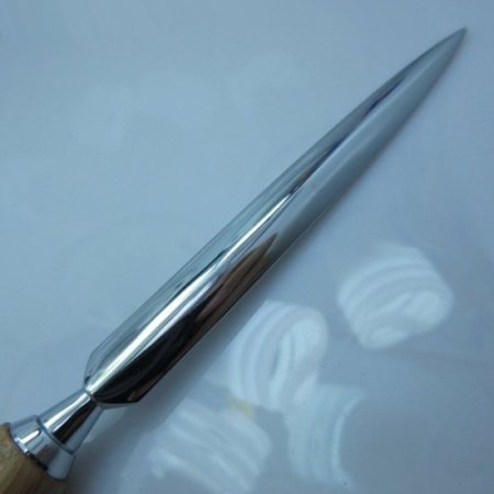 (image for) Hand Turned Deluxe Letter Opener in Red Oak & Chrome