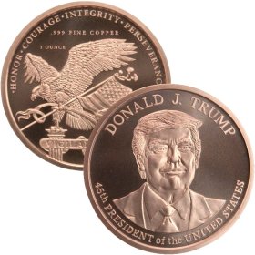 Donald J. Trump ~ 45th President (Golden State Mint) 1 oz .999 Pure Copper Round