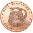 (image for) Don't Tread On Me 1 oz .999 Pure Copper Round (Est. 1754)