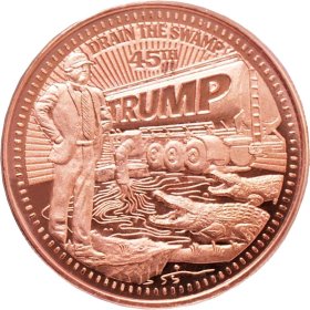 Donald J. Trump ~ Draining The Swamp (Disme) 1 oz .999 Pure Copper Round