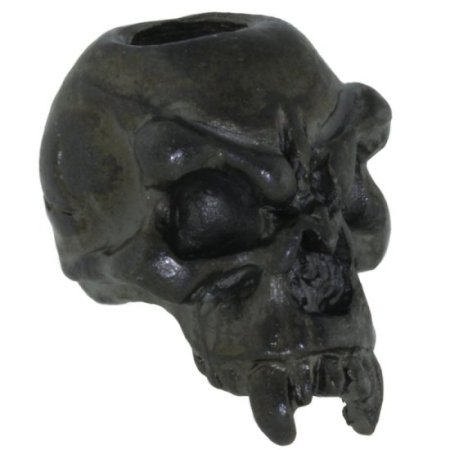 (image for) Fang Skull Bead in Hematite Matte Finish by Schmuckatelli Co.
