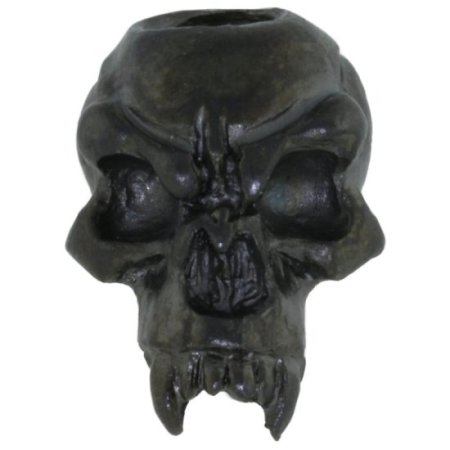 (image for) Fang Skull Bead in Hematite Matte Finish by Schmuckatelli Co.