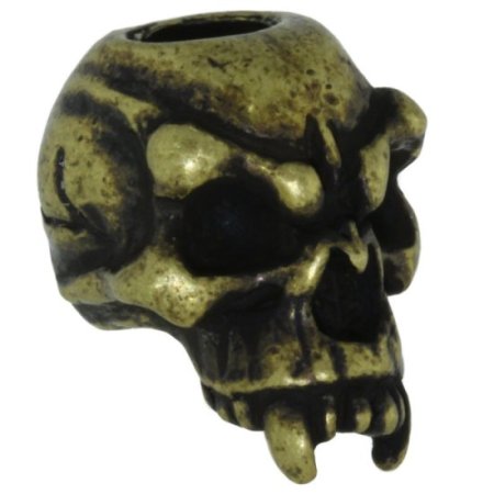 (image for) Fang Skull Bead in Roman Brass Oxide Finish by Schmuckatelli Co.