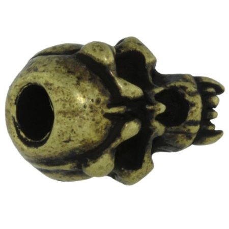 (image for) Fang Skull Bead in Roman Brass Oxide Finish by Schmuckatelli Co.