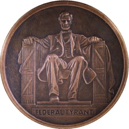 (image for) Federal Tyrant "Abraham Lincoln" #48 (2018 Silver Shield Mini Mintage) 1 oz .999 Pure Copper Round (Black Patina)