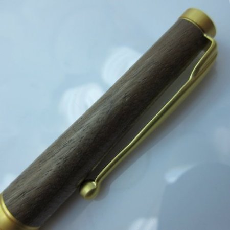 (image for) Funline Comfort Grip Pen in (Black Walnut) Satin Gold