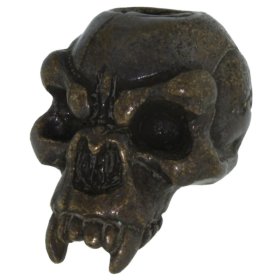 Fang Skull Bead in Solid Oil Rubbed Bronze by Schmuckatelli Co.