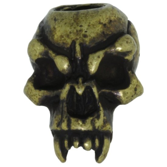 (image for) Fang Skull Bead in Roman Brass Oxide Finish by Schmuckatelli Co.