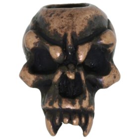 Fang Skull Bead in Roman Copper Oxide by Schmuckatelli Co.