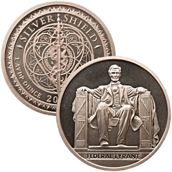 (image for) Federal Tyrant \"Abraham Lincoln\" #48 (2018 Silver Shield Mini Mintage) 1 oz .999 Pure Copper Round