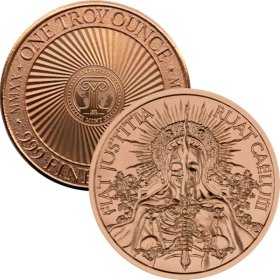 Fiat Justitia Ruat Caelum ~ "Let Justice Be Done Though The Heavens Fall" (2020 Reverse) 1 oz .999 Pure Copper Round