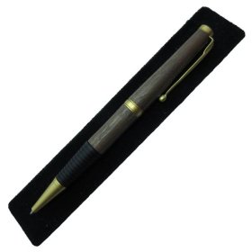 Funline Comfort Grip Pen in (Black Walnut) Satin Gold