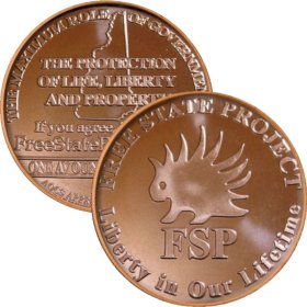 Free State Project (AOCS) (2010) 1 oz .999 Pure Copper Round