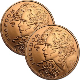 Freedom Girl (Double Sided) 1 oz .999 Pure Copper Round