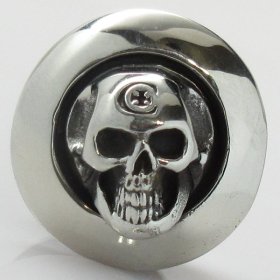 Skull Cord Button in White Brass by Covenant Everyday Gear